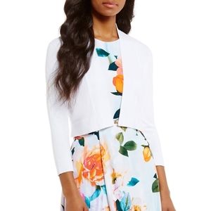 White Calvin Klein Open Front 34 Sleeve Shrug